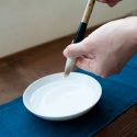How to prepare the brush (fude) with ink: